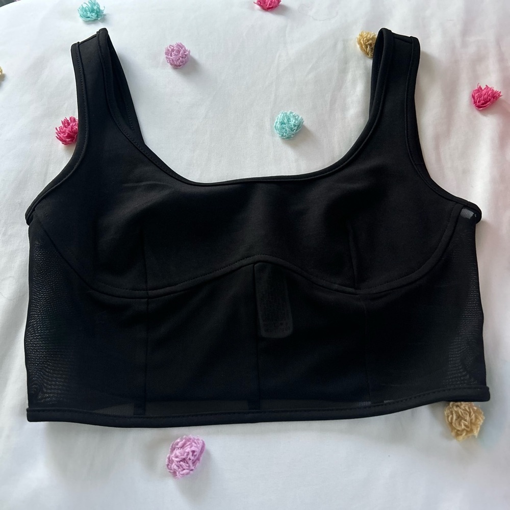 FOREVER 21: Black Crop Top Swoop Neck